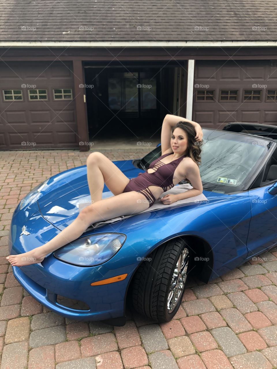 Model on a Corvette