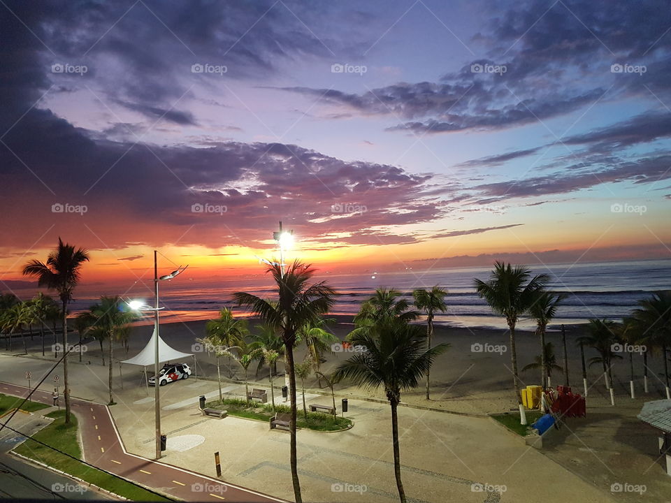 Dawn on the beach in Brazil.