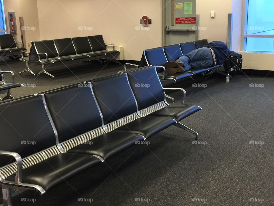 Sleeping in Airport 