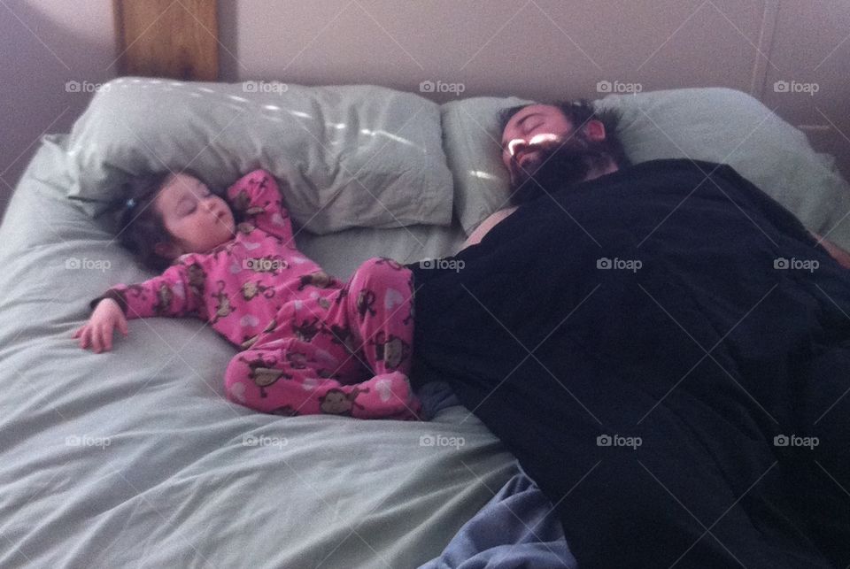 And where is my side again? Daddy and daughter snoozing. 
