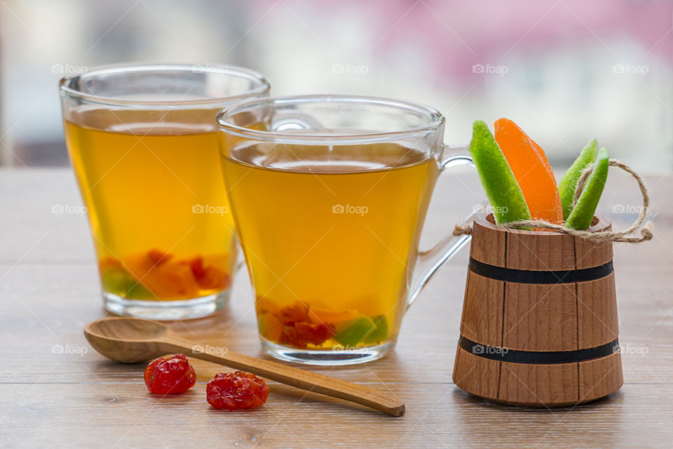 Herbal tea with dried fruits