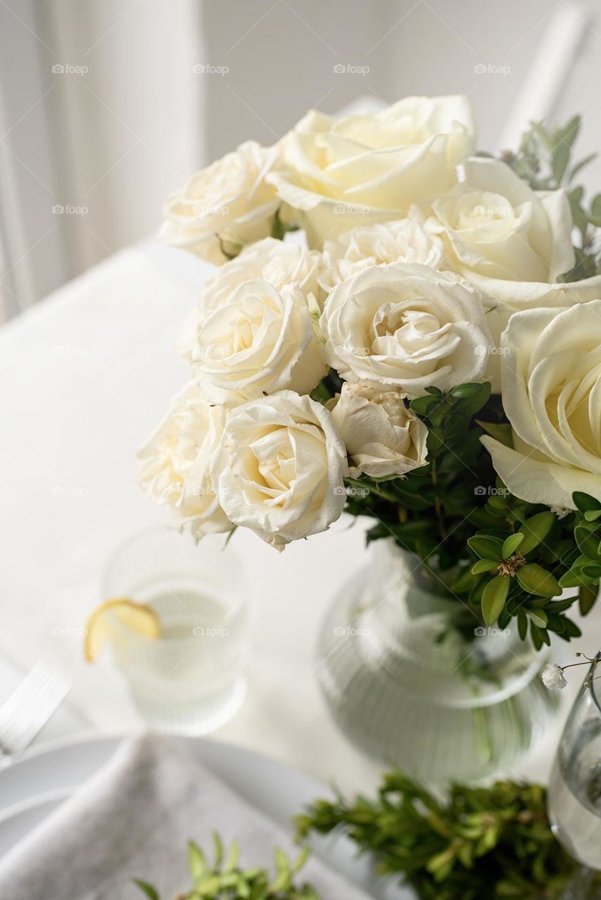 white roses