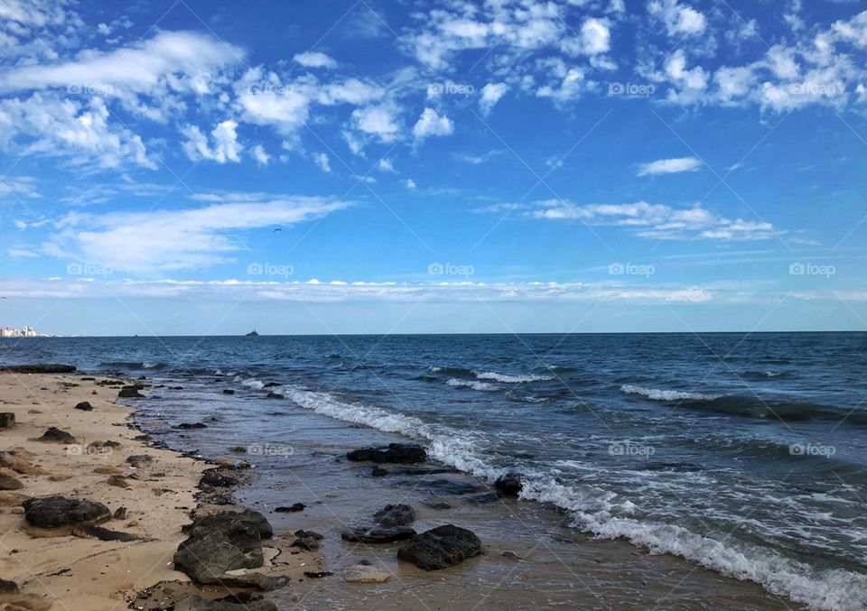 Morning walk by the beach 