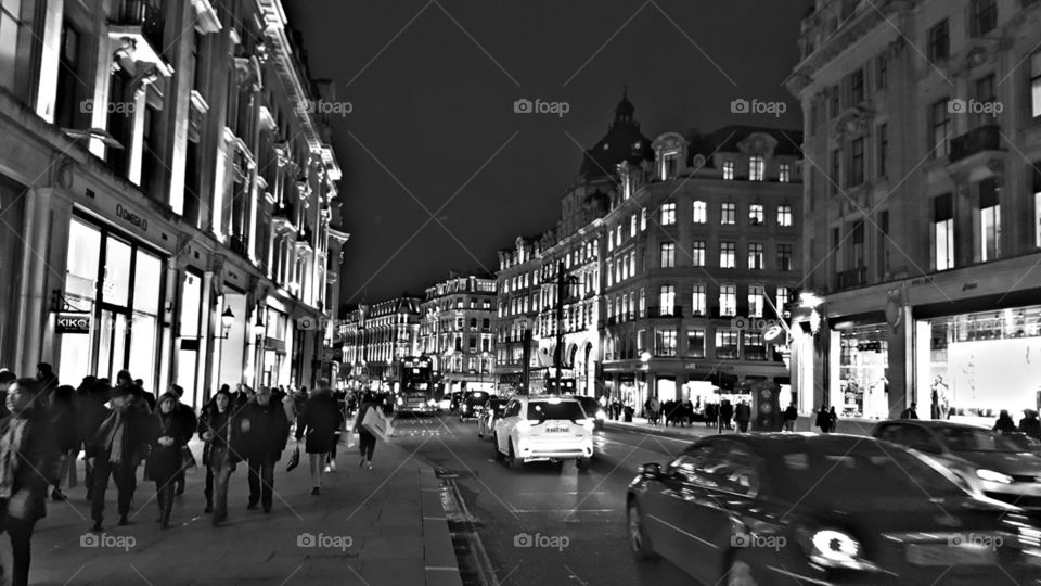 Oxford street by night