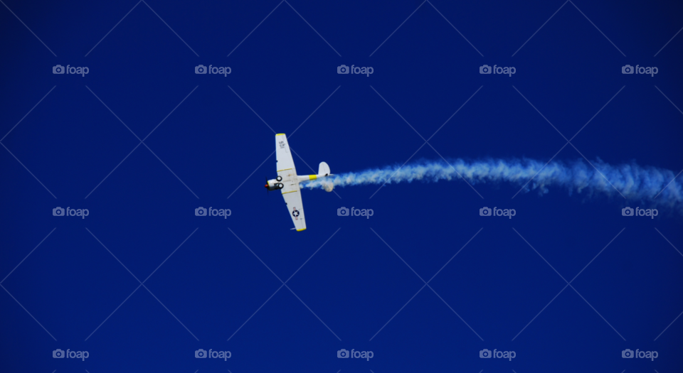 sky blue airplane flying by paullj