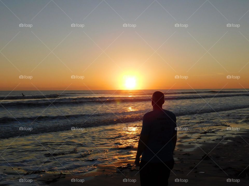 sunrise on the beach, peaceful, ocean