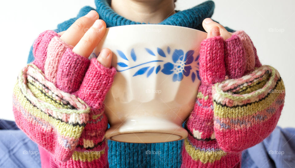 Woman holding a bowl