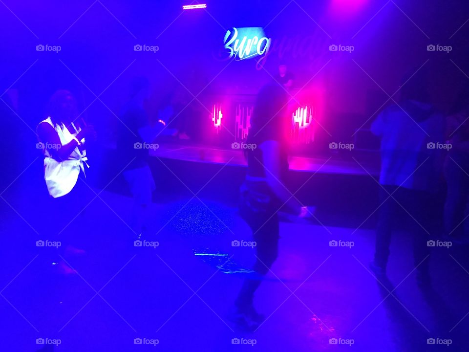 People dancing for Missfitts at Burgundy’s in Red Deer.
