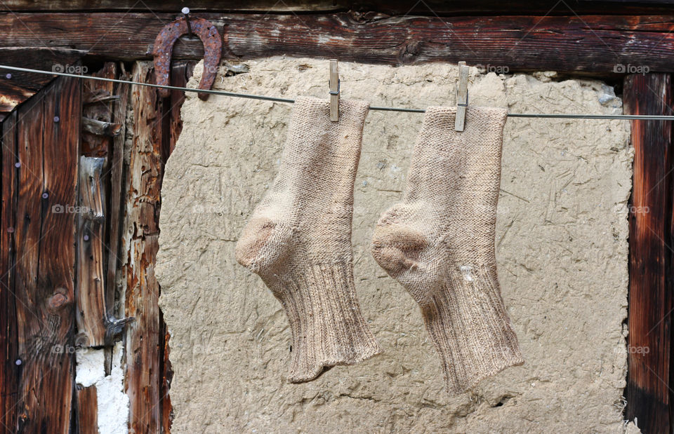 Hanging on the rope socks
