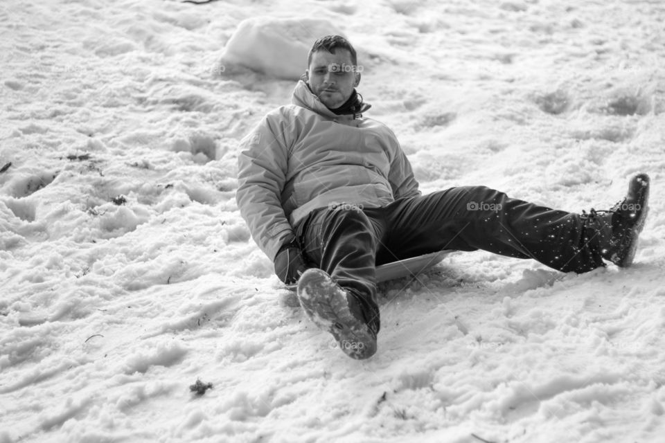 Winter, Snow, One, People, Beach