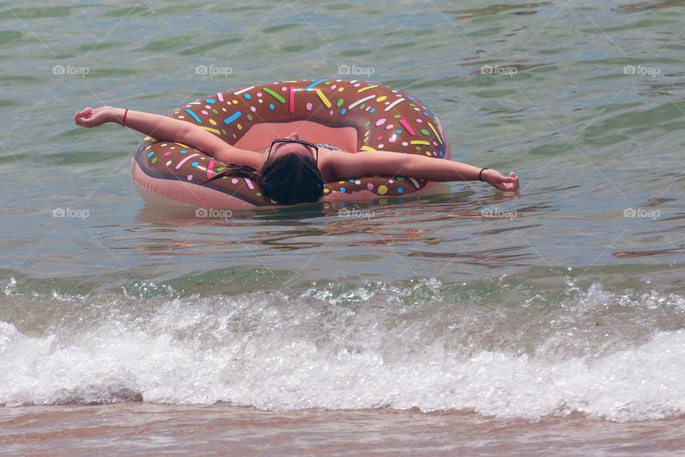 Summertime and relax in the sea water