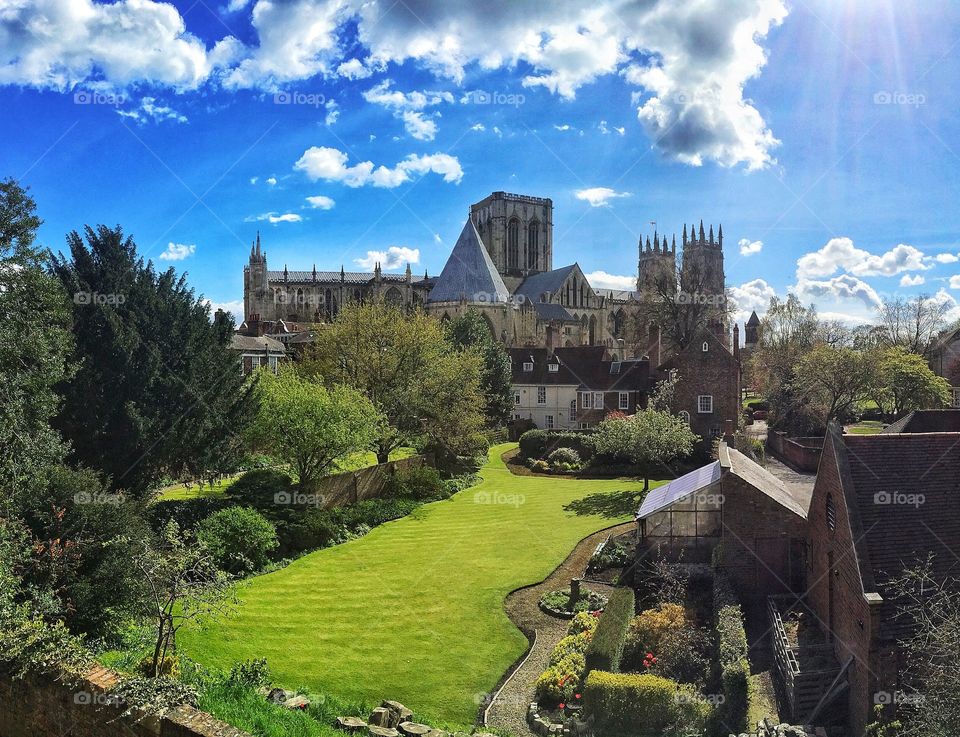 York Abbey! Beautiful Cathedral.. taken from the wall built 2000 years ago that surrounds the inner city. 