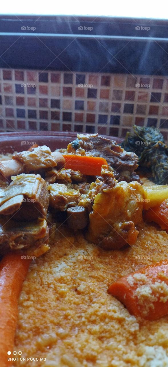 delicious and famous food in morocco.the COUSCOUS