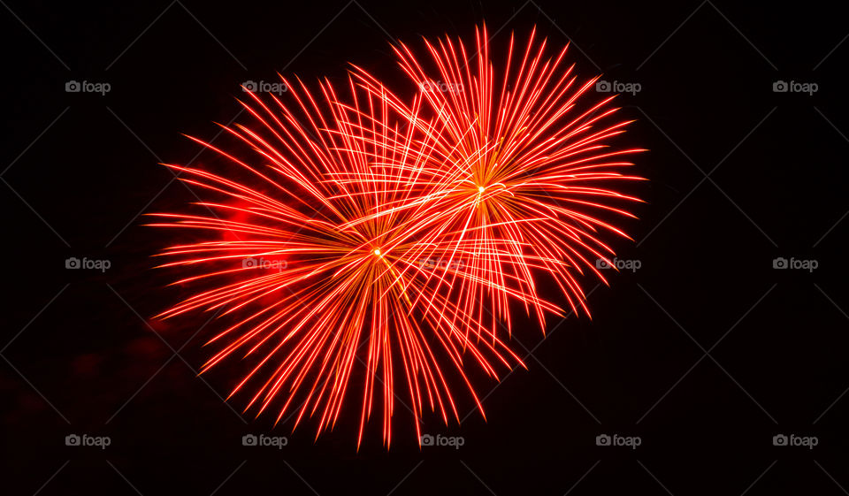 Fireworks display in sky at night
