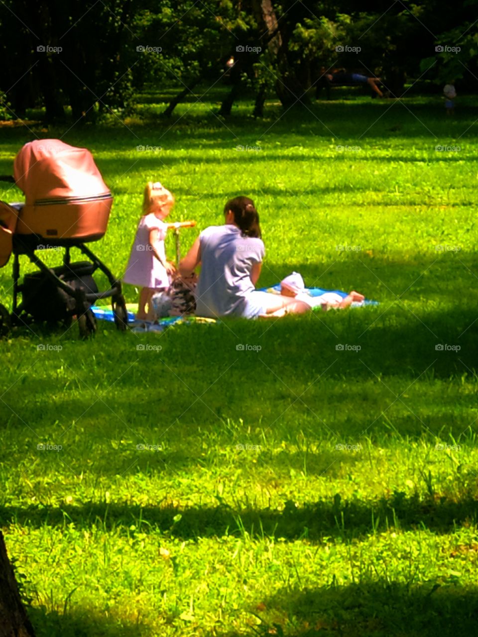 Summer.  Rest with children in nature.