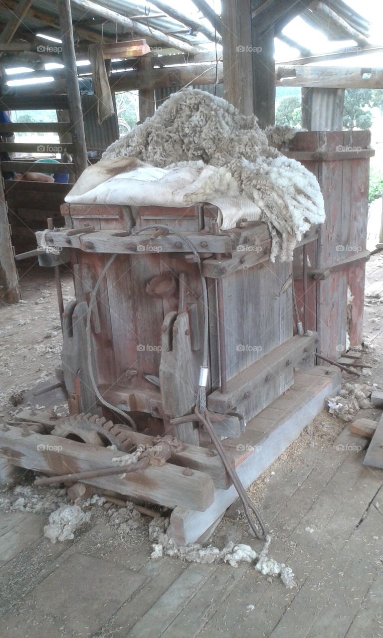 An old Australian wool press