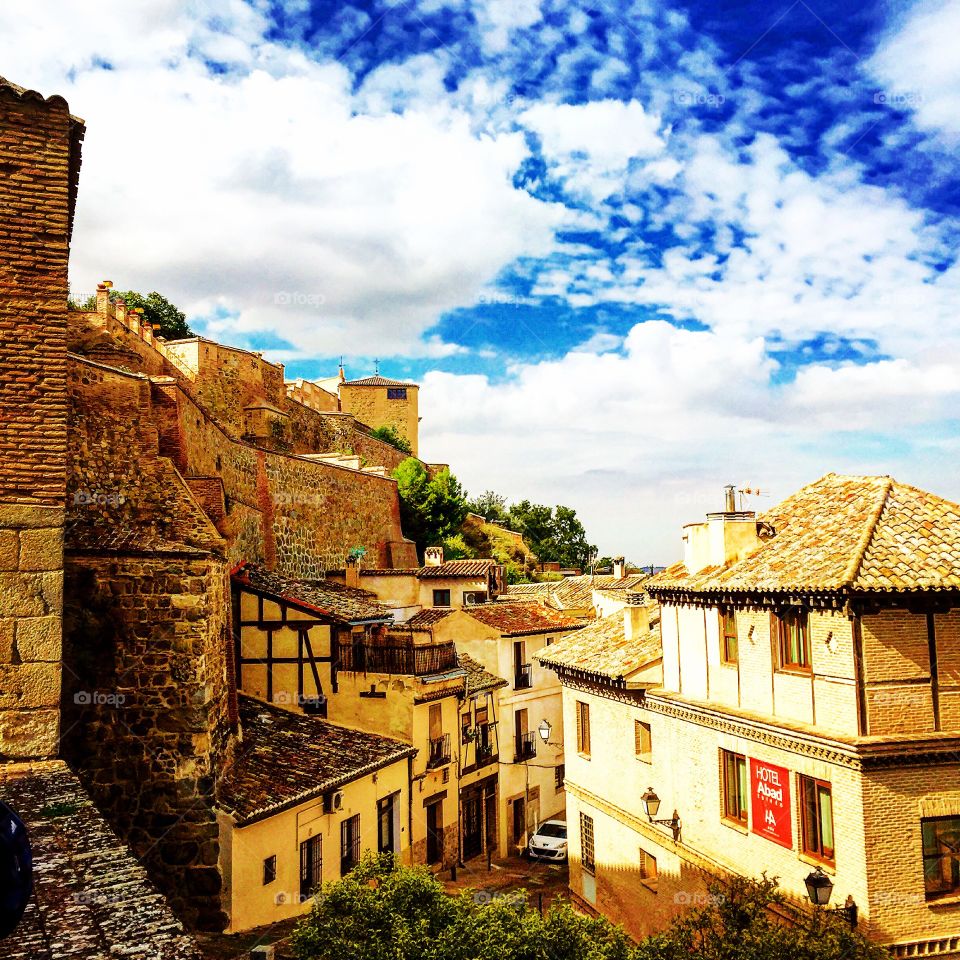 Views of Toledo's medieval town centre and its walls