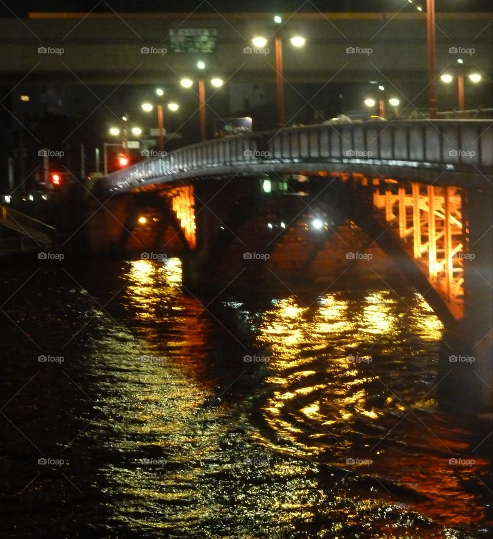 bridge at night in Tokyo