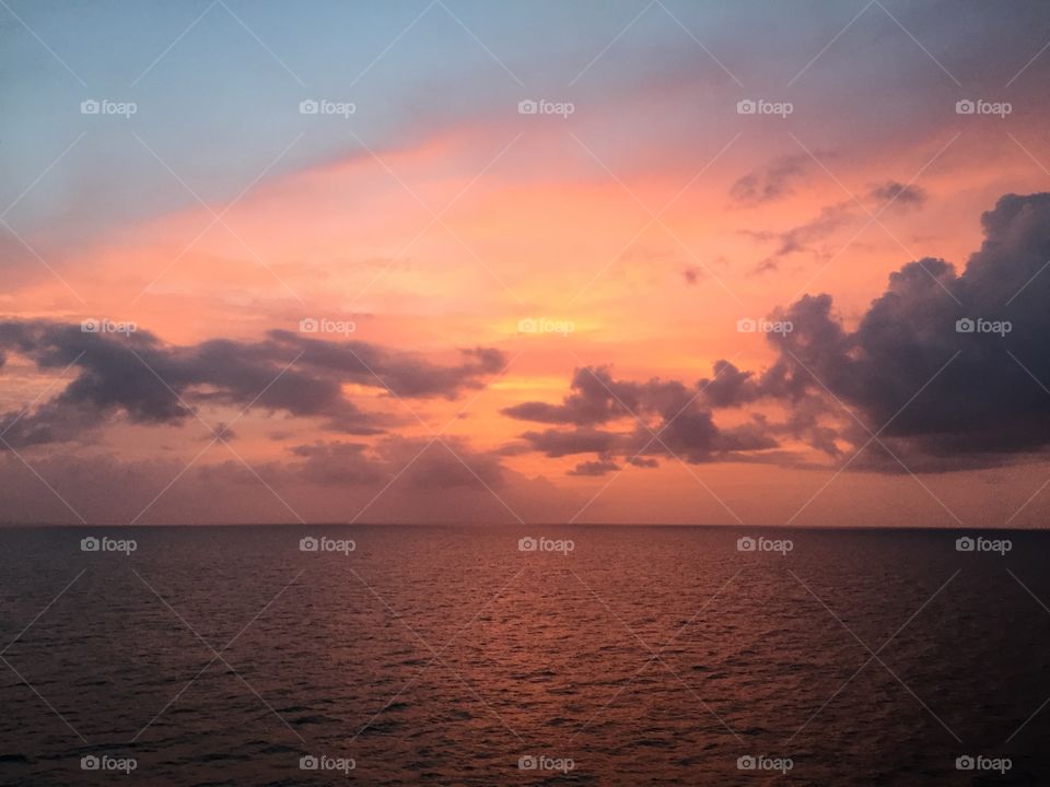 Amazing sunset above the ocean