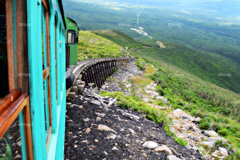 Train on the railway bridge