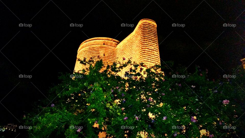 Maiden tower at night