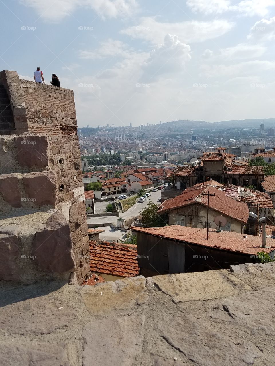 view from the top of Ankara castle in Turkey