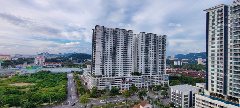 On the beautiful cloudy day 😍 click from our terrace of our Green City of PENANG Island Which connect s City and Country side of same path gives us wonderful scenery .Such a blessfull place ever.