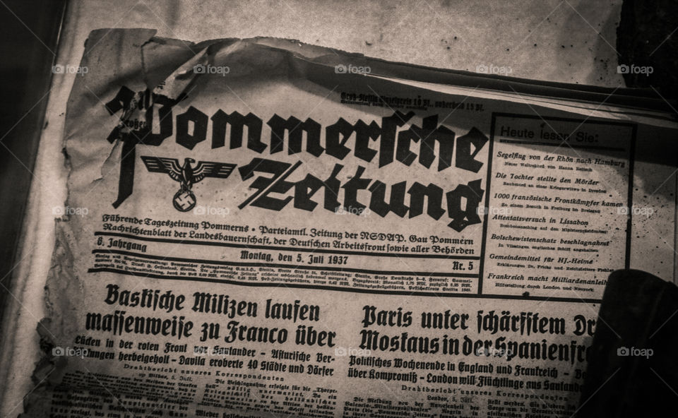 Old german newspaper before wwii