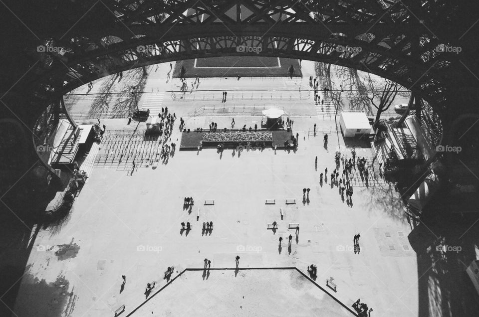 Platform view, Eiffel Tower, Paris, France