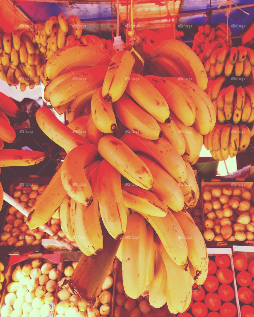 Mini bananas in Morocco.