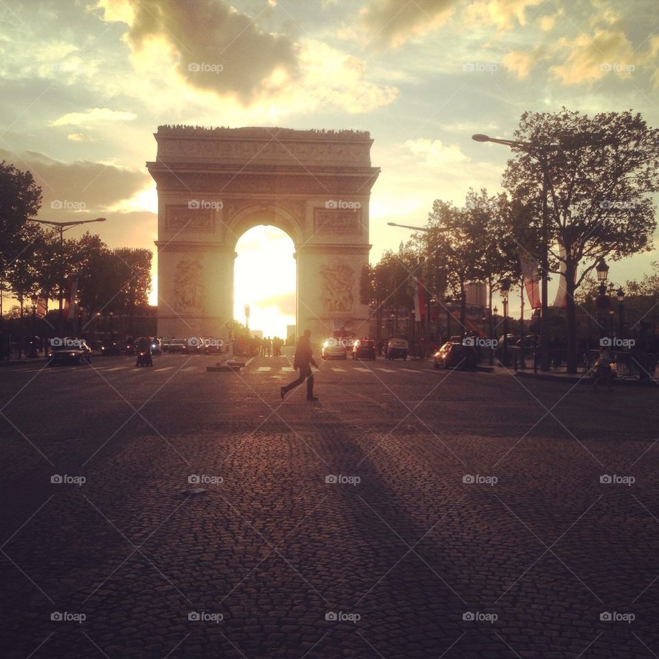 Sunset on the Champs-Élysées 