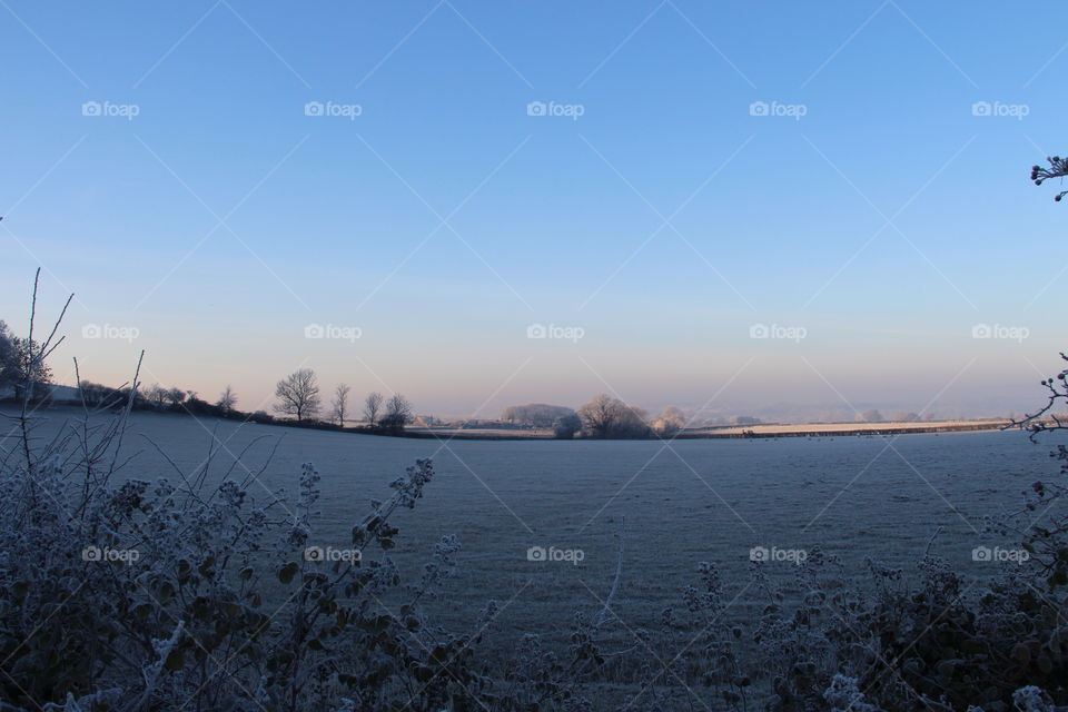 Farm in the frost 