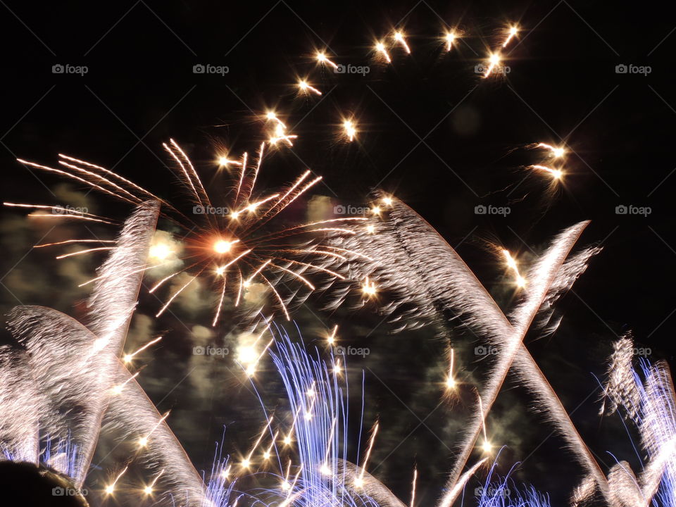 Fireworks explode in the sky during IllumiNations at EPCOT at the Walt Disney World Resort in Orlando, Florida.