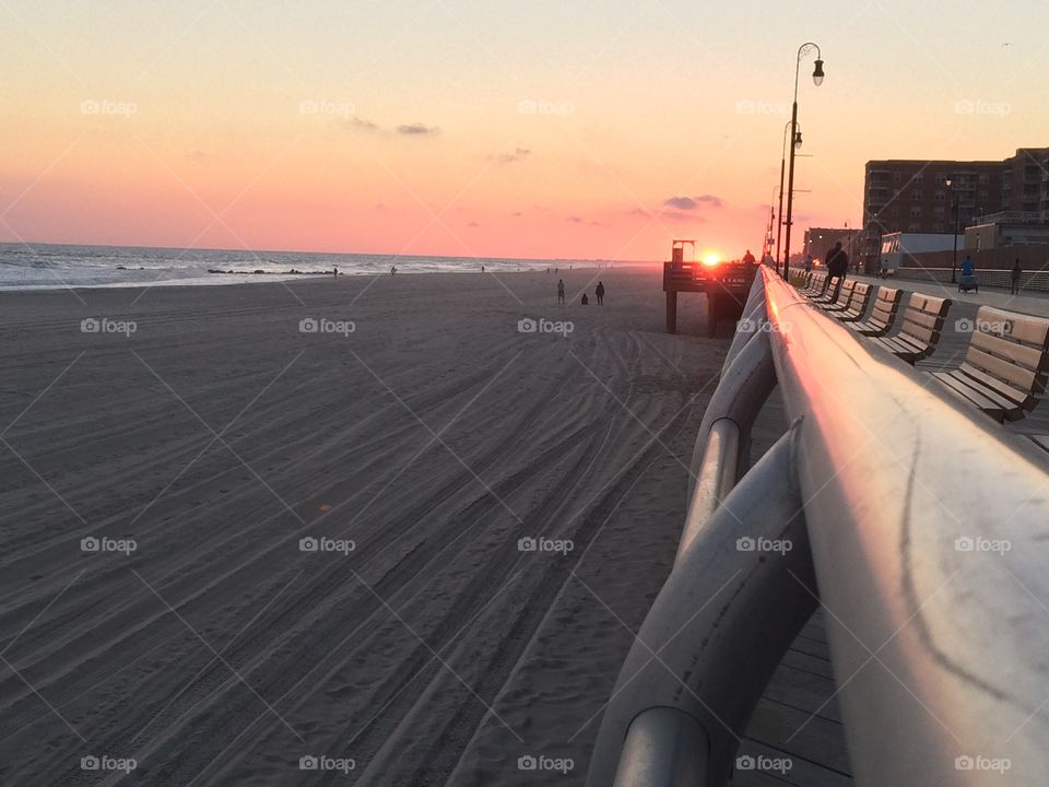 Sunset at Long Beach, NY. 