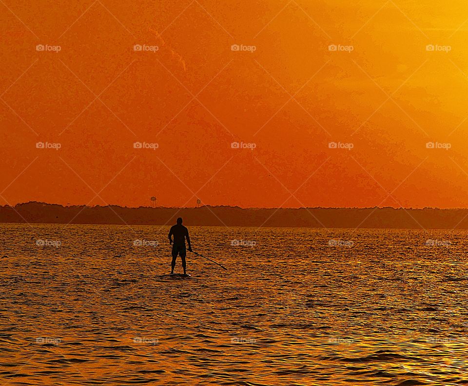 Paddle boarding in the bay