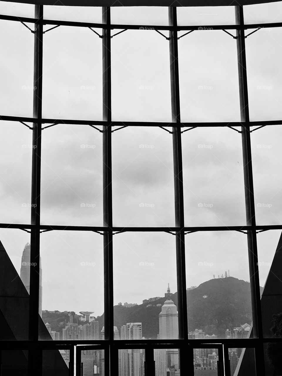 Looking over to The Peak from Xiqu Theatre Hong Kong West Kowloon Cultural District