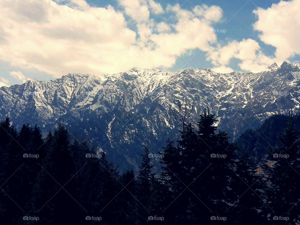 Wonderful  snowcovered mountain peak.