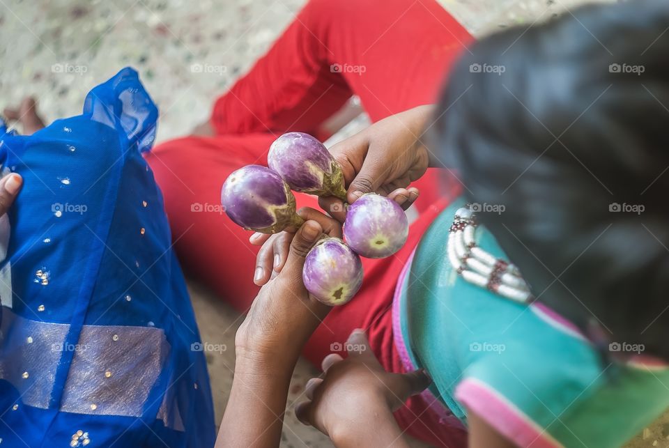 holding food 