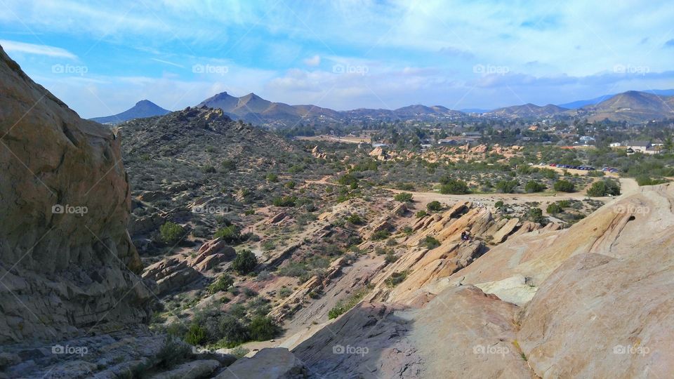 High angle view of rocky mountains