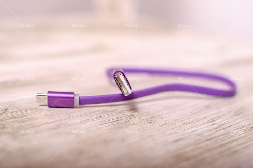 usb cable rectangle lilac