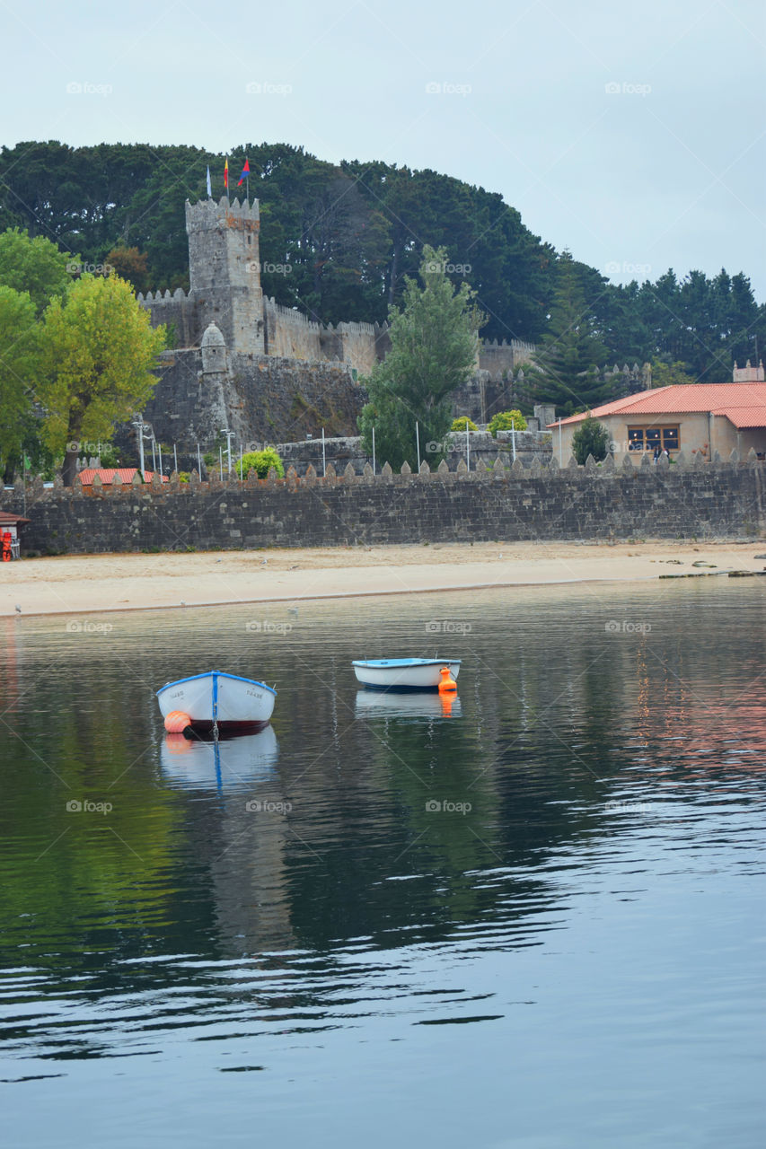 Castle of Baiona from the port