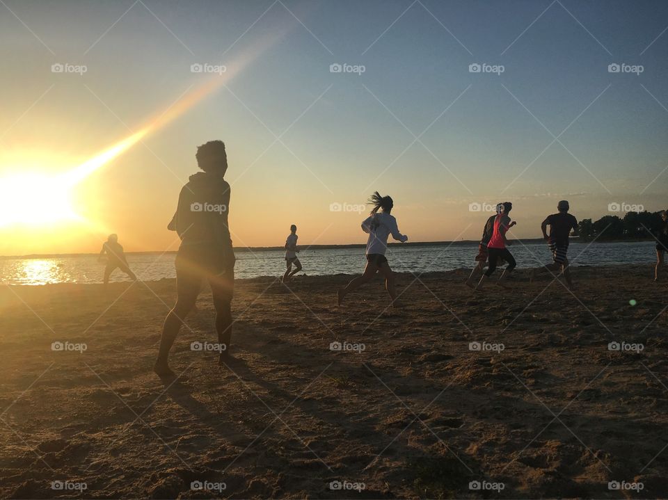 Friendly game of Beach Ultimate 