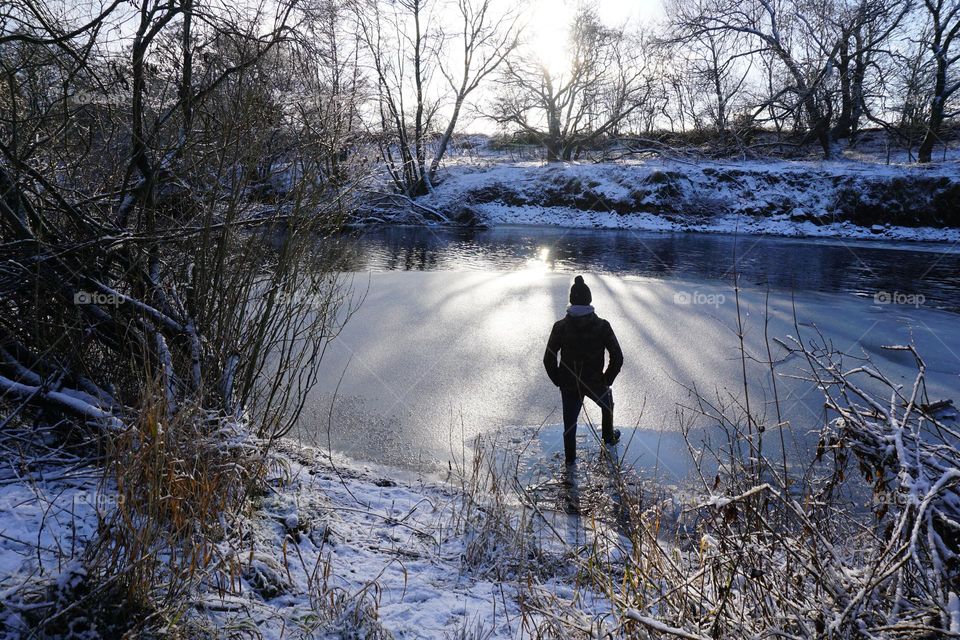 Looking at a local frozen river ❄️