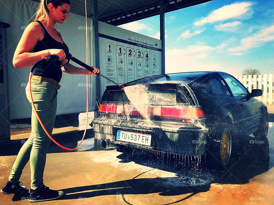 Sexy Car Wash Honda Crx