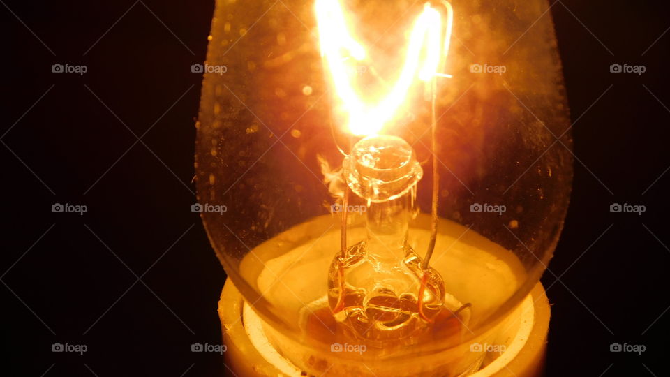 inside of a light bulb closeup