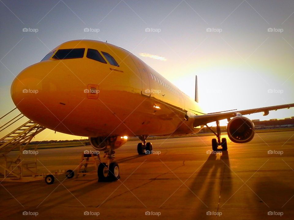 A320 at sunset