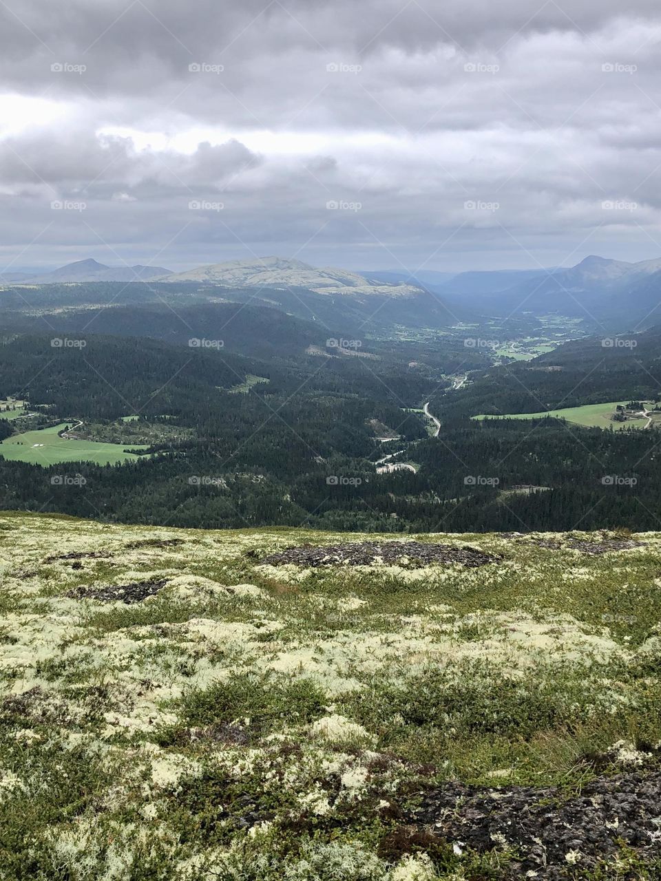 View of river in valley