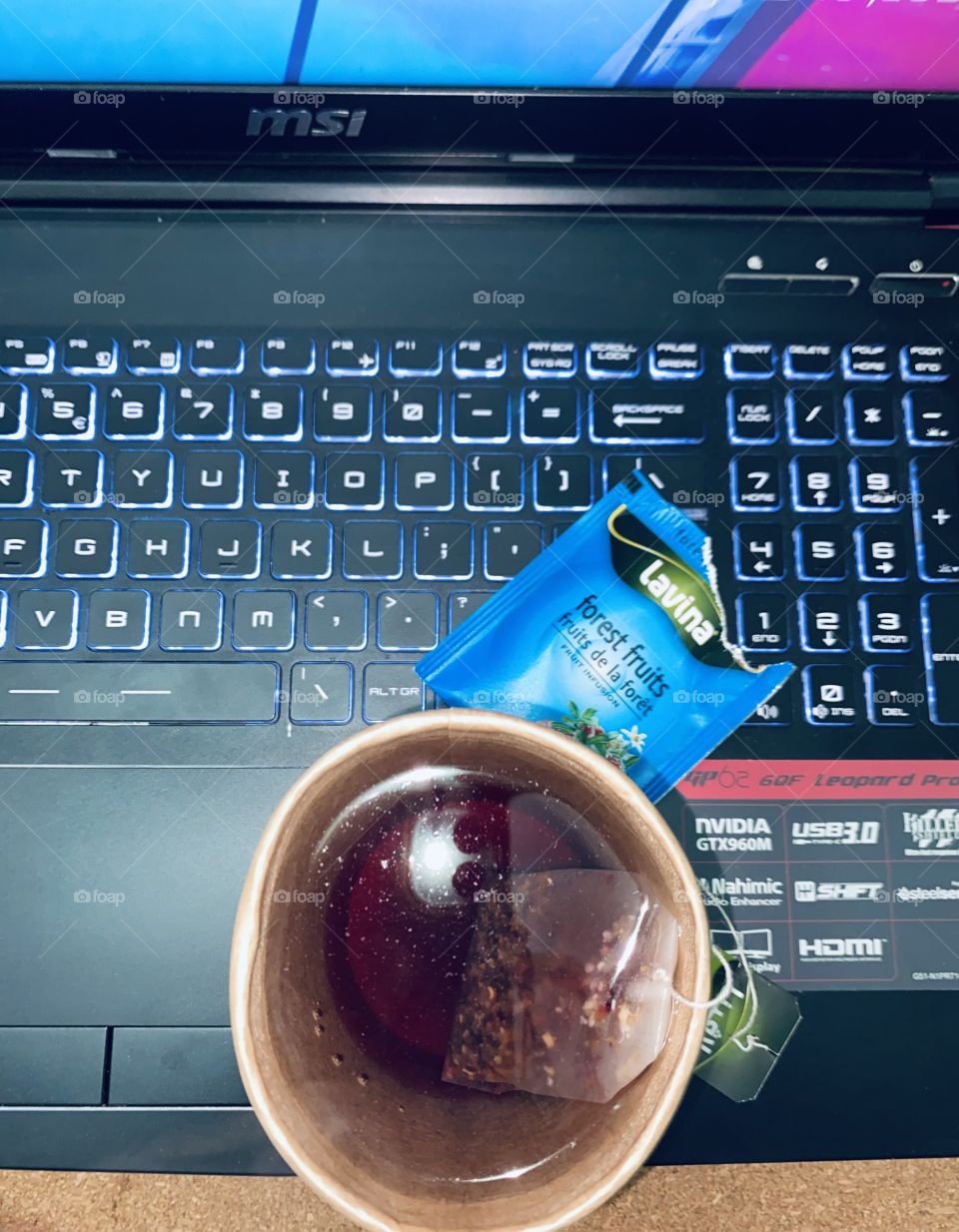 I have work on a computer and I drink a best tea 