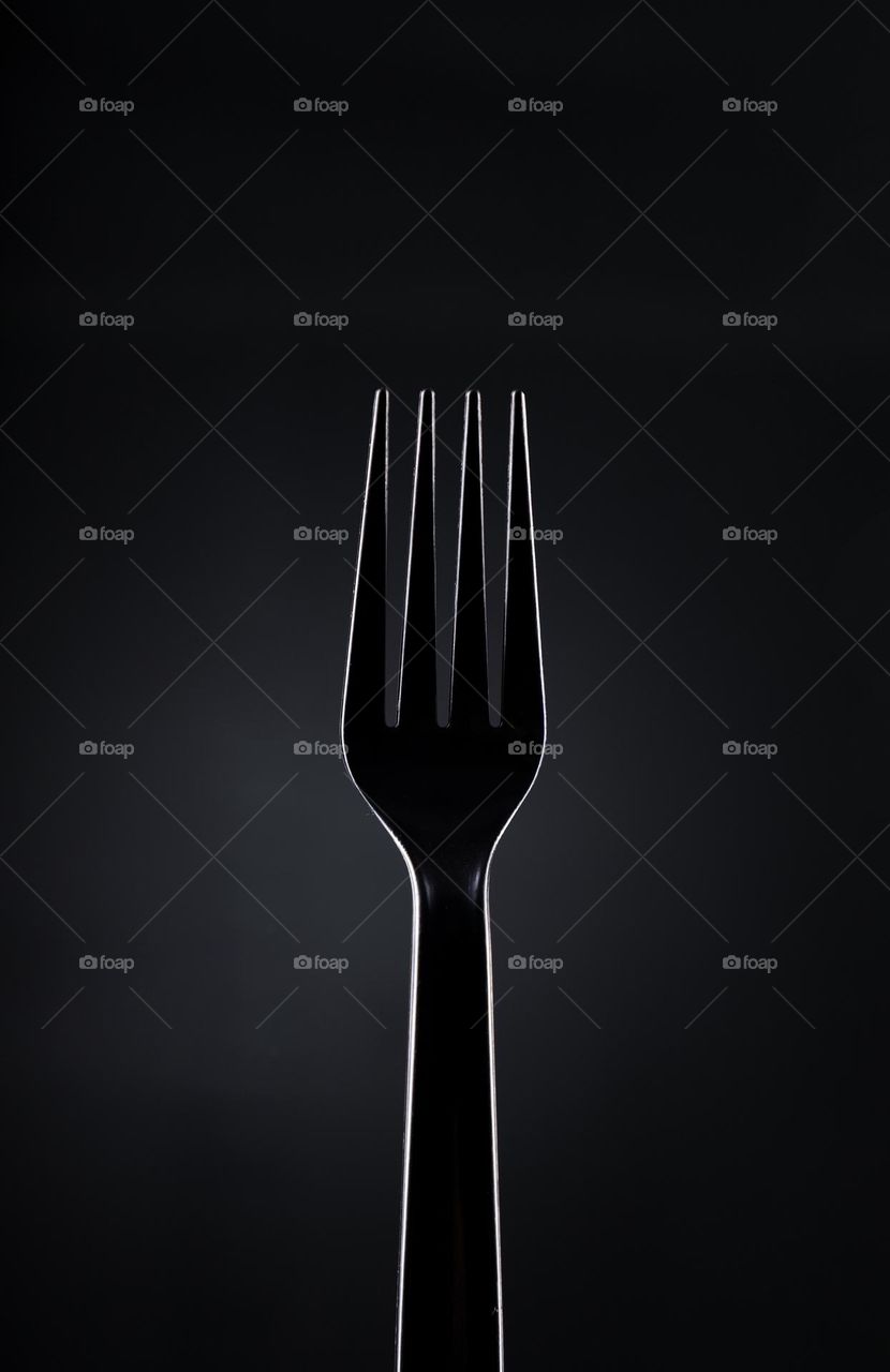 black plastic fork