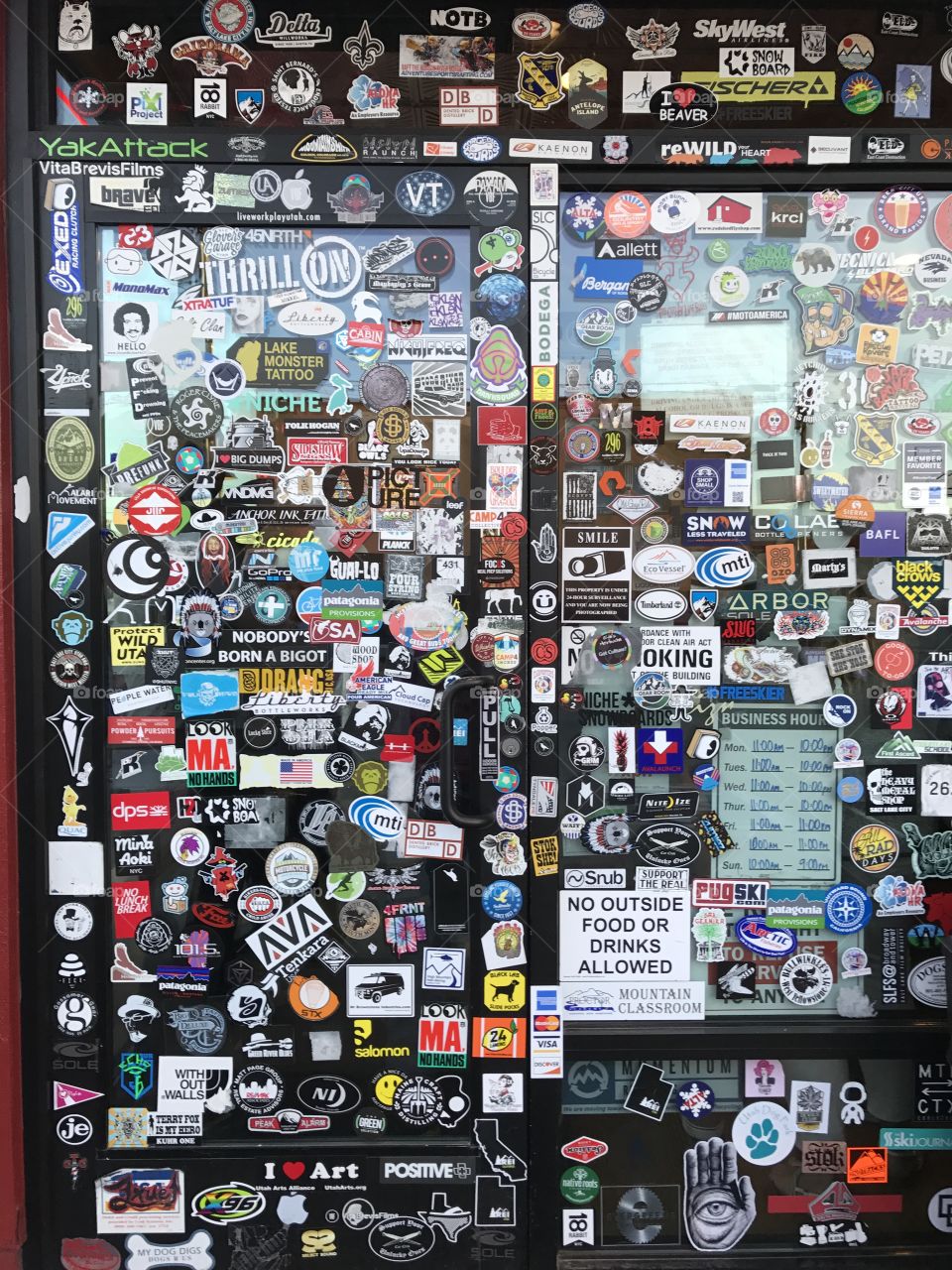 Door full of stickers